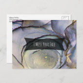 Kleurrijke Abstracte alcoholinkt, ik mis je gezich Briefkaart (Voorkant / Achterkant)