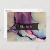 Kleurrijke Abstracte alcoholinkt, ik mis je gezich Briefkaart (Voorkant / Achterkant)