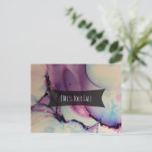 Kleurrijke Abstracte alcoholinkt, ik mis je gezich Briefkaart (Staand voorkant)