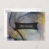 Kleurrijke Abstracte alcoholinkt, ik mis je gezich Briefkaart (Voorkant / Achterkant)