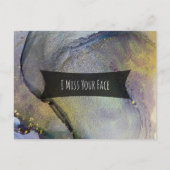 Kleurrijke Abstracte alcoholinkt, ik mis je gezich Briefkaart (Voorkant)