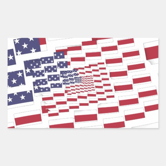Kleurrijke Abstracte Amerikaanse vlag | Voornaamst Rechthoekige Sticker (Voorkant)