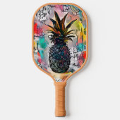 Kleurrijke Abstracte anananassap Pickleball Paddle (Voorkant)