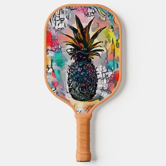 Kleurrijke Abstracte anananassap Pickleball Paddle (Voorkant)