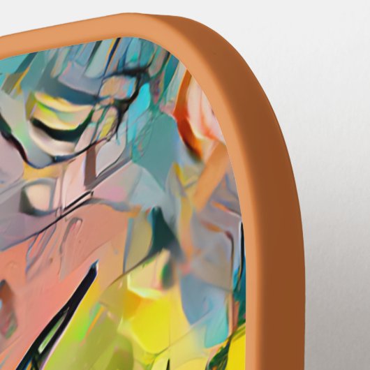 Kleurrijke Abstracte anananassap Pickleball Paddle (Links Detail)