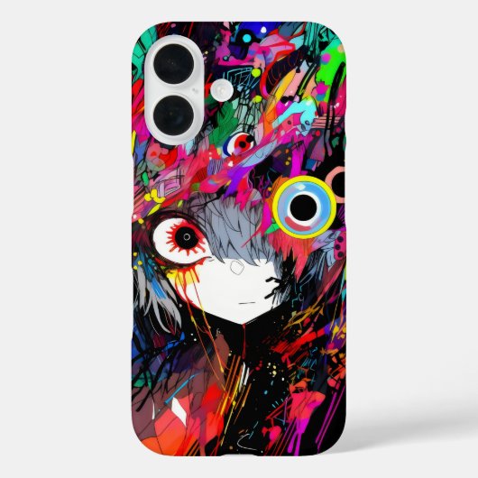 Kleurrijke Abstracte anime meisje Case-Mate iPhone Case (Achterkant)