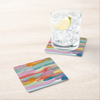 Kleurrijke Abstracte Aquarel Drink Ondersetters Kartonnen Onderzetters