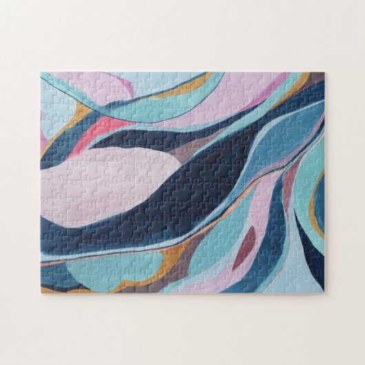 Kleurrijke Abstracte Aquarel Kunst Puzzel (Horizontaal)