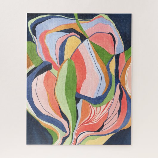 Kleurrijke Abstracte Aquarel Kunst Puzzel (Verticaal)