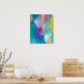 Kleurrijke Abstracte aquarel schilderen Poster (Keuken)