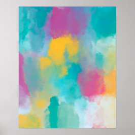 Kleurrijke Abstracte aquarel schilderen Poster