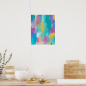 Kleurrijke Abstracte aquarel schilderen Poster (Keuken)