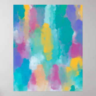 Kleurrijke Abstracte aquarel schilderen Poster