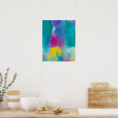 Kleurrijke Abstracte aquarel schilderen Poster (Keuken)