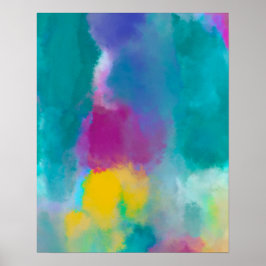 Kleurrijke Abstracte aquarel schilderen Poster