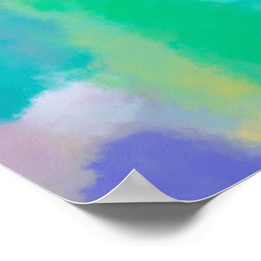 Kleurrijke Abstracte aquarel schilderen Poster (Hoek)
