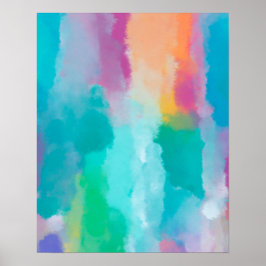 Kleurrijke Abstracte aquarel schilderen Poster