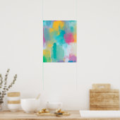 Kleurrijke Abstracte aquarel schilderen Poster (Keuken)