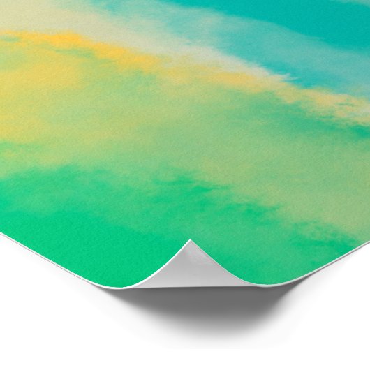 Kleurrijke Abstracte aquarel schilderen Poster (Hoek)