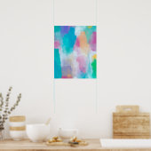 Kleurrijke Abstracte aquarel schilderen Poster (Keuken)