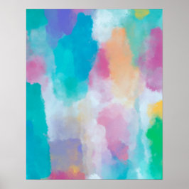Kleurrijke Abstracte aquarel schilderen Poster