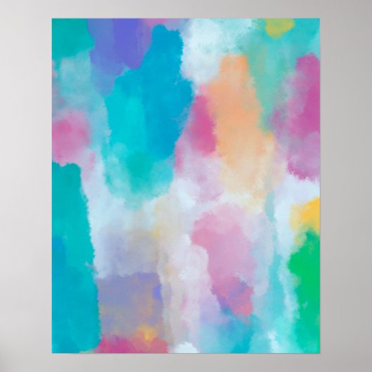 Kleurrijke Abstracte aquarel schilderen Poster (Voorkant)