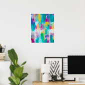 Kleurrijke Abstracte aquarel schilderen Poster (Thuiskantoor)