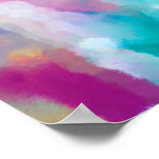 Kleurrijke Abstracte aquarel schilderen Poster (Hoek)