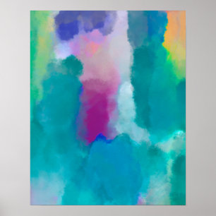 Kleurrijke Abstracte aquarel schilderen Poster