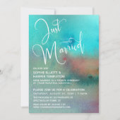 Kleurrijke Abstracte Aquarel Script Net Getrouwd Kaart (Voorkant)
