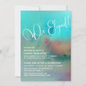 Kleurrijke Abstracte Aquarel We Eloped Schrift Kaart (Voorkant)