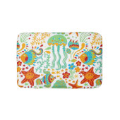 Kleurrijke Abstracte Aquatic Life Cartoon Stijl Badmat (Voorkant)