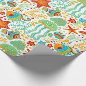 Kleurrijke Abstracte Aquatic Life Cartoon Stijl Cadeaupapier (Hoek)