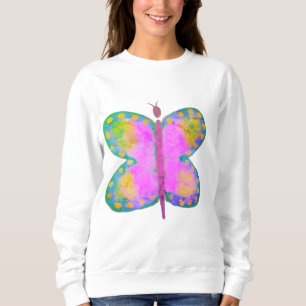 Kleurrijke Abstracte Art Butterfly Wearable Art Trui