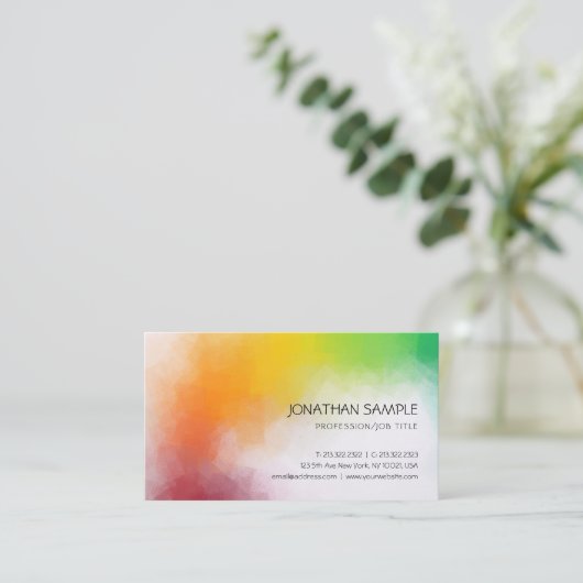 Kleurrijke Abstracte art elegant moderne Sjabloon Visitekaartje (Staand voorkant)