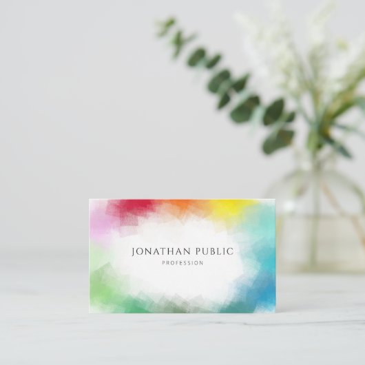 Kleurrijke Abstracte art elegant moderne Sjabloon Visitekaartje (Staand voorkant)