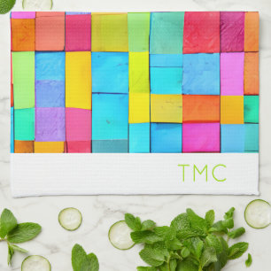 Kleurrijke Abstracte Art INITIALEN Modern Decor Le Theedoek