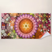 Kleurrijke Abstracte Art Mandala Mosaic Beach Towe Strandlaken (Voorkant)