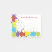 Kleurrijke Abstracte Art Paint Spatter Note (Voorkant)