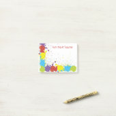 Kleurrijke Abstracte Art Paint Spatter Note (Op bureau)