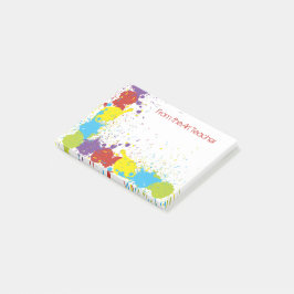 Kleurrijke Abstracte Art Paint Spatter Note