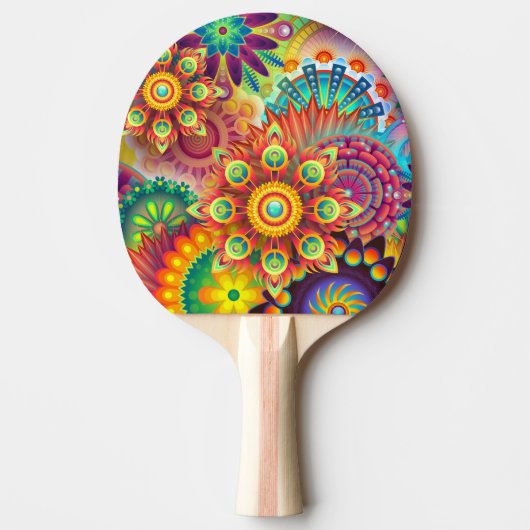 Kleurrijke Abstracte Art Ping Pong Paddle Tafeltennisbatje (Voorkant)