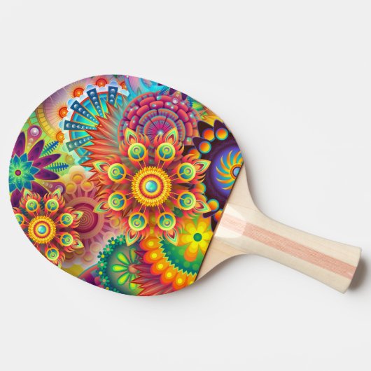 Kleurrijke Abstracte Art Ping Pong Paddle Tafeltennisbatje (Zijkant)