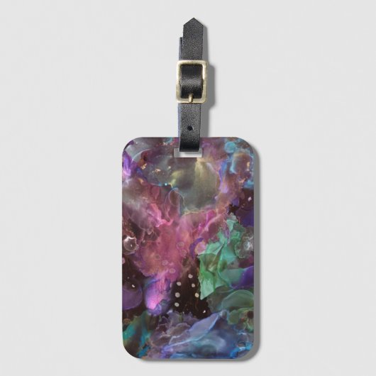 Kleurrijke Abstracte Art Space Nebula Bagagelabel (Voorkant (verticaal))