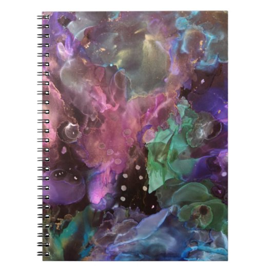 Kleurrijke Abstracte Art Space Nebula Notitieboek (Voorkant)