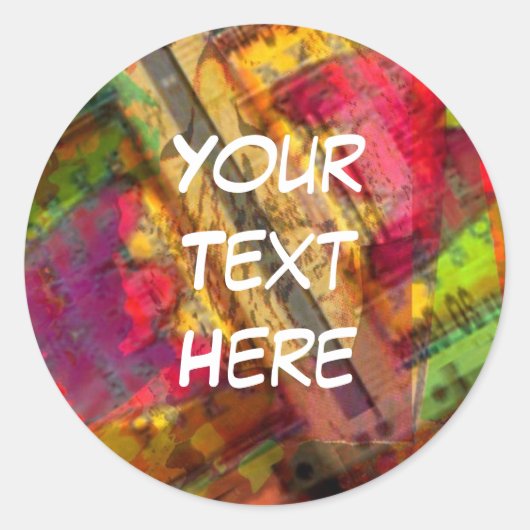 Kleurrijke Abstracte art Stickers (Voorkant)