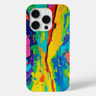 Kleurrijke Abstracte Art Vibrant Paint iPhone 15 Pro Case