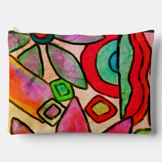 Kleurrijke Abstracte Art Zipper Pouch Etui (Voorkant)