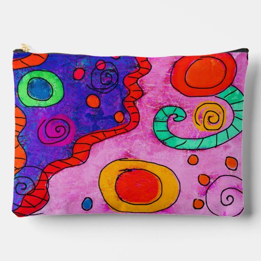 Kleurrijke Abstracte Art Zippered Pouch Etui (Voorkant)