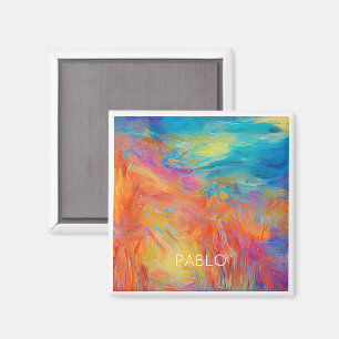 Kleurrijke Abstracte artiest die Fun NAME Mod Hip  Magneet